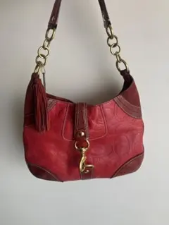 コーチ ワンショルダーバッグ ソーホー オールレザー スエード 赤　10224