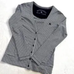 【美品】Burberry Blue Label ストライプカーディガン ネイビー