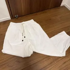 ホワイト ゴムウエスト ワークパンツ　カーゴパンツ