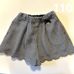 プティマイン 千鳥格子 スカラップヘム ハーフパンツ110