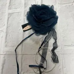 新品未使用　コサージュ　青　バラ