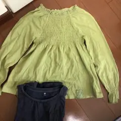 H&M 女の子120cm ピスタチオグリーントップス　2枚セット