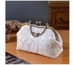 エレガント刺繍パーティーバッグ レース クラッチバッグ 結婚式ハンドバッグ