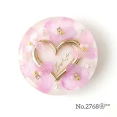 《No.2768❀》ハンドメイド　レジンヘアゴム　限定ピンクパープル　ハート　大