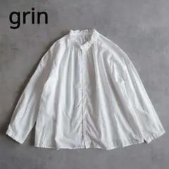 【美品】grin グリン コットンリネン キャンブリック フリルブラウス