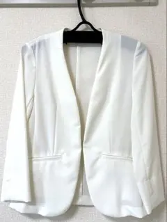 ホワイト ノーカラージャケット　any sis サイズ1