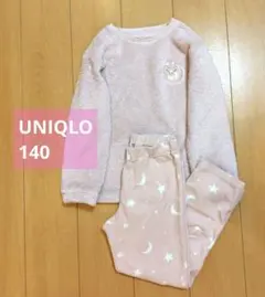 140 UNIQLO イーブイ パジャマセット フリース ピンク系