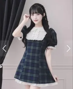 pium ケーブルカットバルーンミニワンピース ネイビー - メルカリ