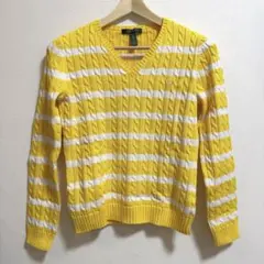 Ralph Lauren ラルフ・ローレン M ストライプのVネックニット未使用