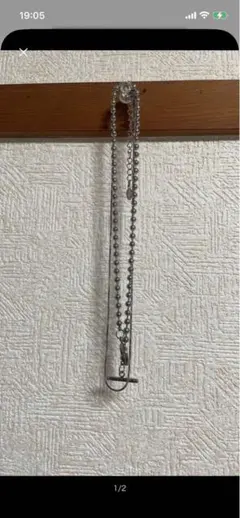 2連シルバー チェーンネックレス