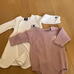 Championロンパースセット 70-80サイズ ホワイト・ピンク
