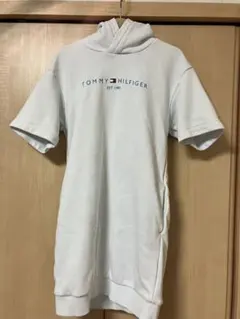 TOMMY HILFIGER スウェット フード付き半袖ワンピース