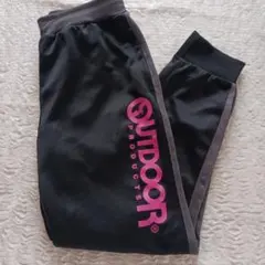 OUTDOOR 　レディースジョガーパンツ　Mサイズ　ブラック×ピンクのサムネイル