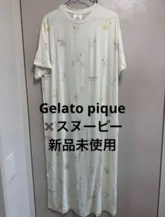 ジェラートピケ PEANUTS 総柄プリントワンピース レディース