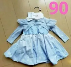 90サイズ しまむら エルサ アナ雪 Frozenドレス ワンピース ディズニー