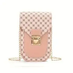 スマホショルダーバッグ 合成皮革 レディース ピンク