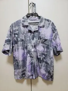 半袖シャツ グレー 紫のサムネイル