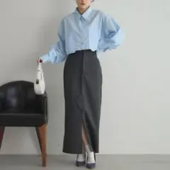 ◉美品◉ &. NOSTALGIA フェイクウールタイトスカートのサムネイル