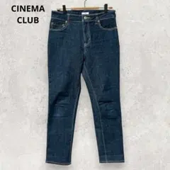 CINEMA CLUB ストレッチ デニムパンツ L 濃紺 アンクル丈 美品