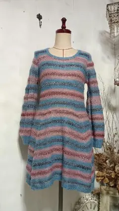 お値下げY2K フェアリーグランジ　h bisアッシュビスニットワンピース