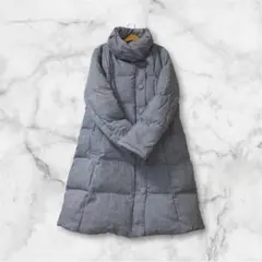 エディバウアー　ダウンコート　Aライン 杢グレー