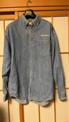 PORT AUTHORITY デニムシャツ 刺繍ロゴ M 古着のサムネイル