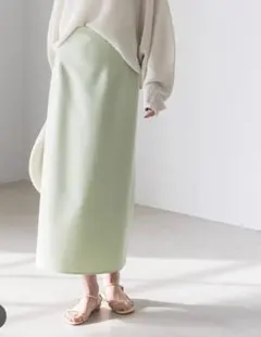 noble ジャージーライクカラータイトスカート　ミントグリーン