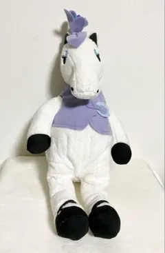 IKEAイケア　ウマ　ぬいぐるみ　白色　紫色の衣装　海外のサムネイル