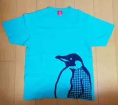 OJICO Tシャツ ペンギン柄 ターコイズブルー　メンズM(男女兼用Lサイズ)のサムネイル