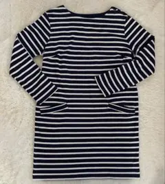 GU ネイビー×ホワイトストライプ　ミニ丈ワンピース S