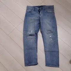 UNIQLOジーンズ ダメージ加工ライトブルーストレートデニム26(66㎝)