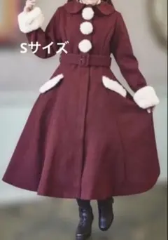しまむら くる実 ノエルドメモワール クラシカルファーコート ワインレッド Sのサムネイル