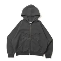 bless u pigment zip hoodie Black