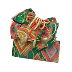 子供着物 子供帯 作り帯 緑色 松皮菱模様 七五三 7歳 CO-8002