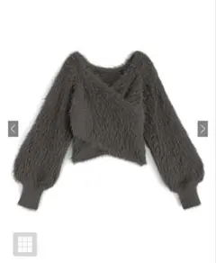 GRL フェザーニットカシュクールトップ