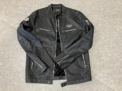 PUレザー シングルライダースジャケット