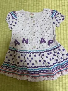 ANAP フリル袖 Tシャツ 白/紫のサムネイル