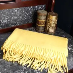 SCOTNESS 100% カシミヤ ストール レモンイエロー フリンジ付き - メルカリ