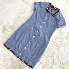 【トミーガール】　XS 半袖　ミニワンピース　デニムブルー