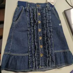 フリルデザイン デニムミニスカート