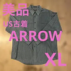 極美品×US古着×ARROW アロー ストライプシャツ XL 形態安定