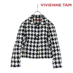 11T295☆ VIVIENNE TAM 千鳥格子 ウールジャケット アウターのサムネイル
