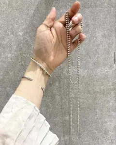 スタージュエリー Y字 ロングネックレス k10 WG - メルカリ