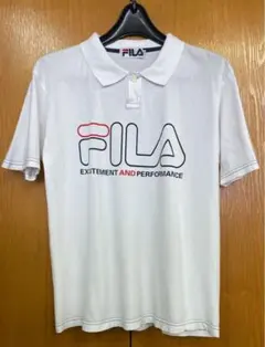 メンズ★FILA★ポロシャツ　M　白系　USEDのサムネイル