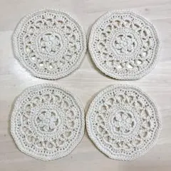 かぎ針編み コースター ドイリー 透かし編み コットン