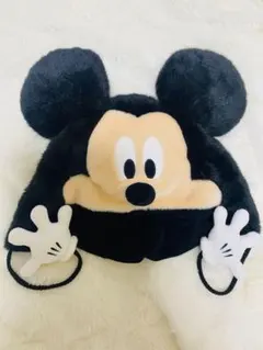 【美品】ミッキーマウス 耳付き帽子 ファンキャップ　フリース