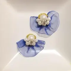 フリルオーガンジー&パール&ビジュー
