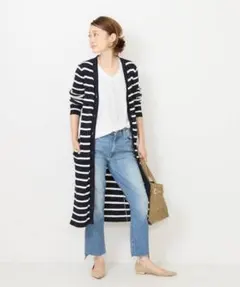 Deuxieme Classe BORDER RIB ロングカーディガン