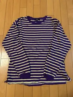 Doublefocus 七分袖カットソー LL 紫と黄色