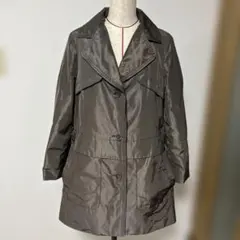 光沢感のあるブラウン系 ハーフコート ジャケット
